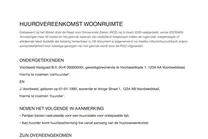 Eerste blad van een huurovereenkomst uit de generator