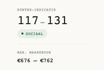 Uitkomst van de WWS-check: puntenindicatie en maximale huur